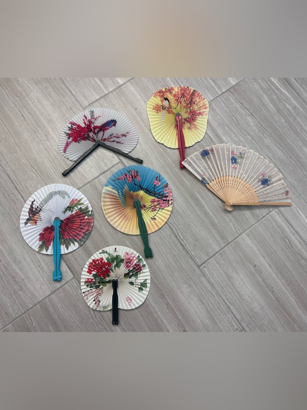 Assorted Floral Hand Fans bundle